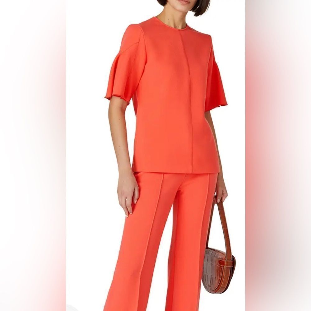 Victoria Victoria Beckham Flounce Hem Sleeve Top US 2